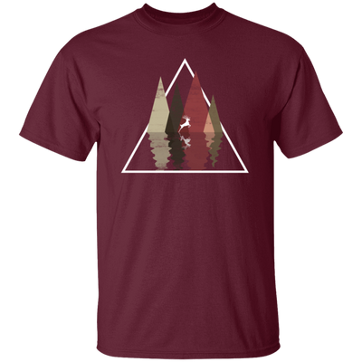 Forest Trees Triangle Deer In The Forest Stag Unisex T-Shirt