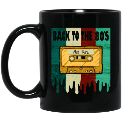 Retro Cassette, Cassette Lover Gift, Back To The 80s, Best 80s Gift, 80s Vintage Gift Black Mug
