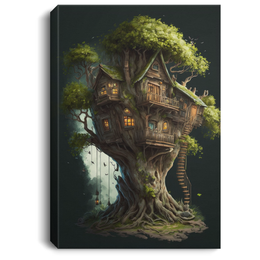 Next Door Tree House, Fantasy Fairy House, Fairy Tree Houses Canvas