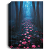 Dark Rose Forest. A Rose Path, Long Floating Blue Roses On The Ground, Secret Forest, Miracle Forest