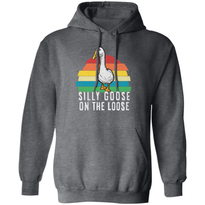 Goose Love Gift, Silly Goose On The Loose, Love Goose Gift, Retro Style Pullover Hoodie