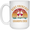 Retro Best Frenchie Grandpa Ever, Bulldog Lover White Mug