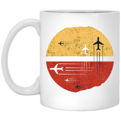 Black And White Aircraft With Circle Jet Fighter Jet Christmas Flying Gift White Mug