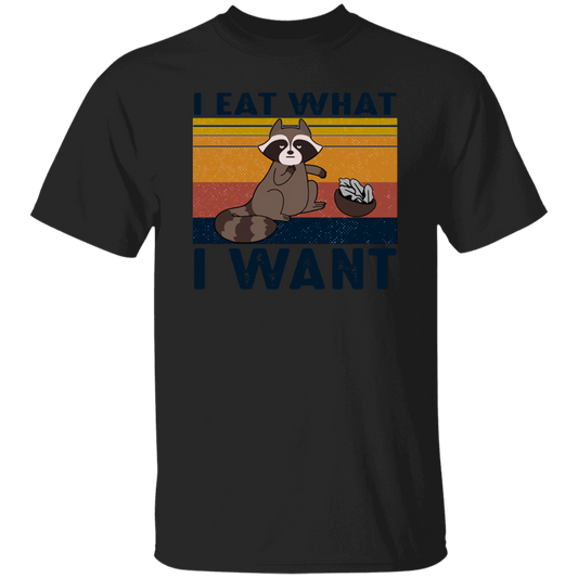 Retro Raccoon I Eat What I Want, Funny Raccoon Unisex T-Shirt