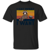 Retro Raccoon I Eat What I Want, Funny Raccoon Unisex T-Shirt