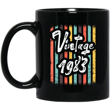 Vintage 1983 Cute Birthday Gift, Birthday In 1983, Love 1983 Vintage Black Mug
