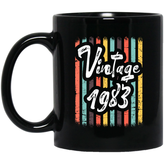 Vintage 1983 Cute Birthday Gift, Birthday In 1983, Love 1983 Vintage Black Mug