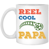 Reel Cool Papa, Dad Gift, Vintage Movie Lover Gift White Mug