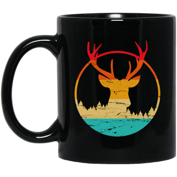 Deer Hunting Vintage Deer Hunted Head Deer Black Mug