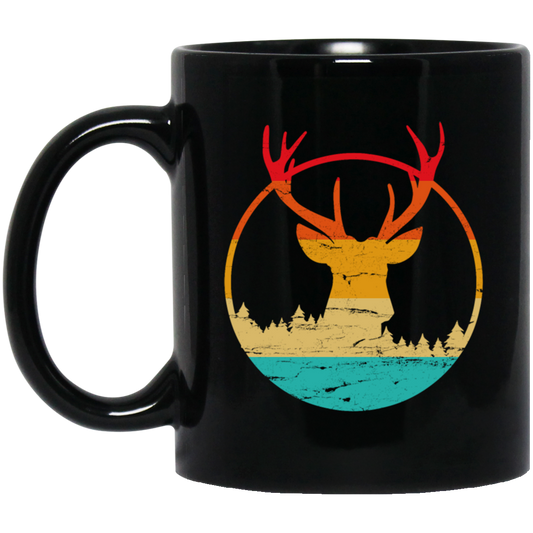 Deer Hunting Vintage Deer Hunted Head Deer Black Mug