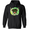 Bull Head Gift, Patricks Cow Lover, Lucky Heifer Gift, Bull And Shamrock Pullover Hoodie