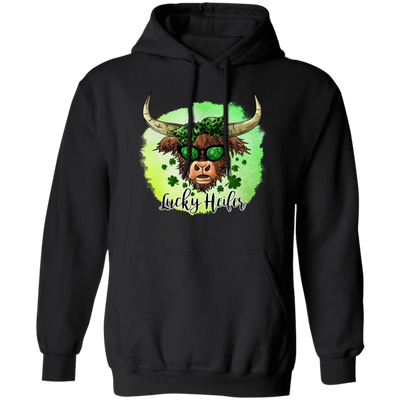 Bull Head Gift, Patricks Cow Lover, Lucky Heifer Gift, Bull And Shamrock Pullover Hoodie