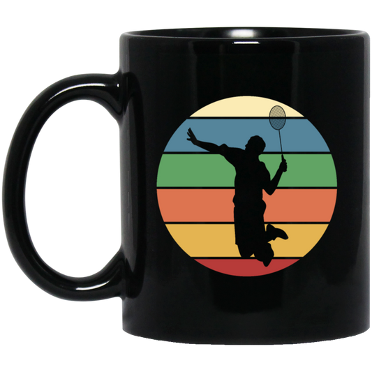 Badminton Player Perfect Gift For Friend Vintage Color Acquaintances Gift Black Mug