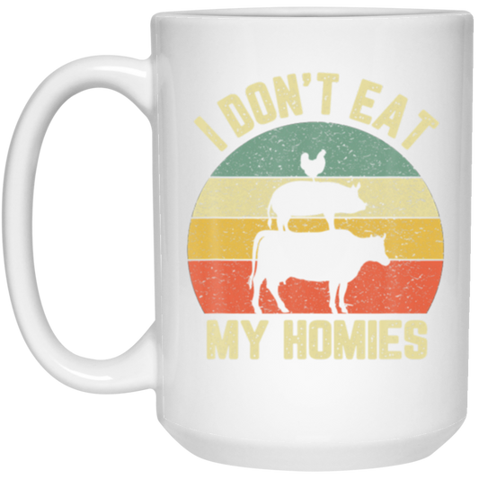 Retro Funny Vegan I Dont Eat My Homies Vegetarian