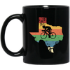 Retro Texas Biker Love Mountain Biking Distressed Black Mug