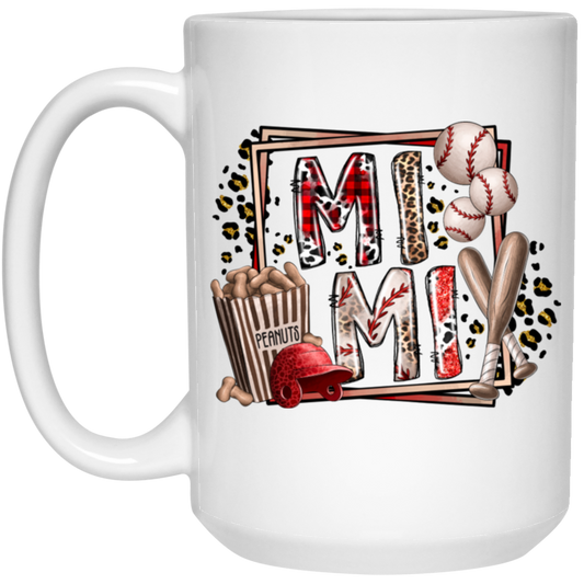 Love Mimi, Mimi's Gift, Peanuts Best Gift, Mimi Love Baseball, Go For Baseball White Mug