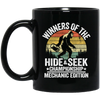 Retro Hide And Seek, Winners Of The Hide And Seek Championship Mechanic Edition Black Mug