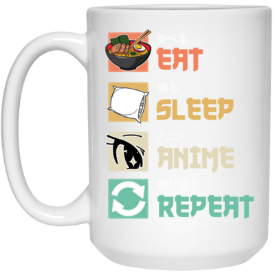 Retro Eat Sleep Anime Repeat Japanese Manga Vintage