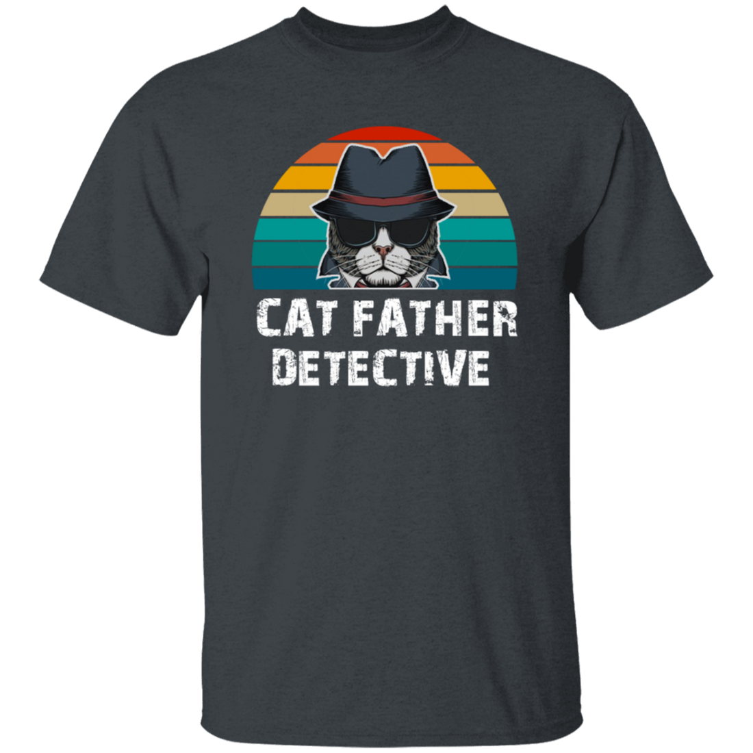 Show off your love of cats with this Cat Father Detective Funny, Cat Lover Tshirt. Made with 100% cotton, this durable tshirt features a funny print on front of a detective-style cat and is perfect for any cat-lover.