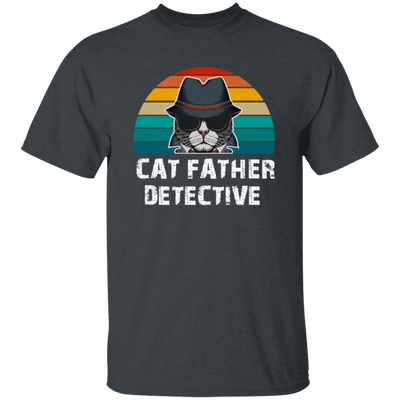 Show off your love of cats with this Cat Father Detective Funny, Cat Lover Tshirt. Made with 100% cotton, this durable tshirt features a funny print on front of a detective-style cat and is perfect for any cat-lover.