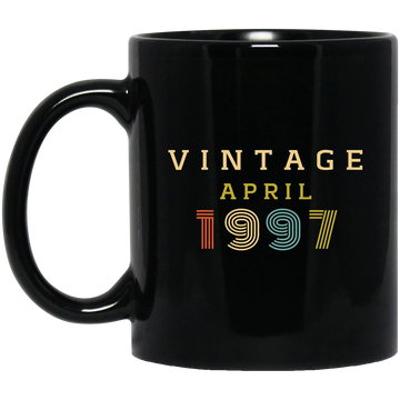 Birthday Gift Vintage 1997 April Black Mug