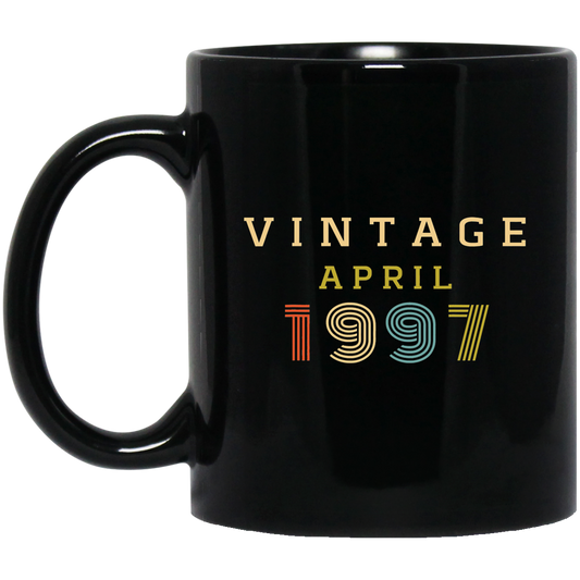 Birthday Gift Vintage 1997 April Black Mug