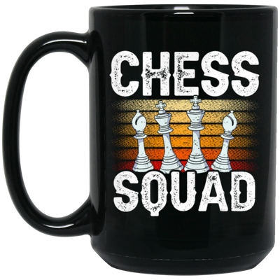 Squad In Sport, Chess Squad Gift, Intelligent Sport, Hobby Player Lover Match Gift Black Mug