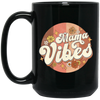 Love Mama Gift, Retro Gift For Mama, Cute Flower Vintage, Mama Vibe, Retro Vibes Black Mug
