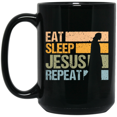 Love Jesus Eat Sleep Jesus Repeat God Faith Christian Retro Gift