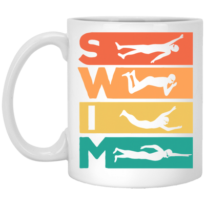 Love To Swim, Retro Swimming, Swimmer Love Gift, Best Swim Lover White Mug
