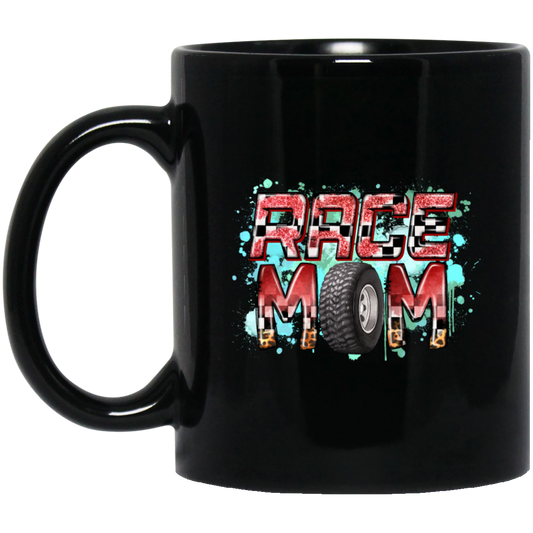 Love Race Mom, Best Gift For Race Mom, Racing Mom, Love Momma Gift Black Mug