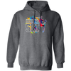 Design For Skier Born To Ski Colorful Ski Gift Birthday New Year Day Pullover Hoodie