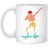 Cool Dabbing Skater Design For Men And Boys Skeleton Vintage White Mug