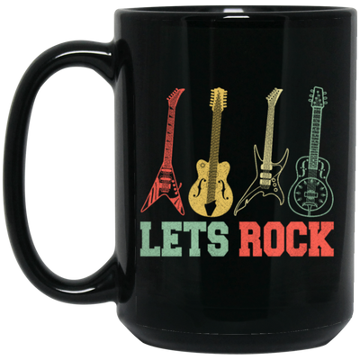 Guitar Rock Music Rock And Roll Music Vintage Instrument Black Mug