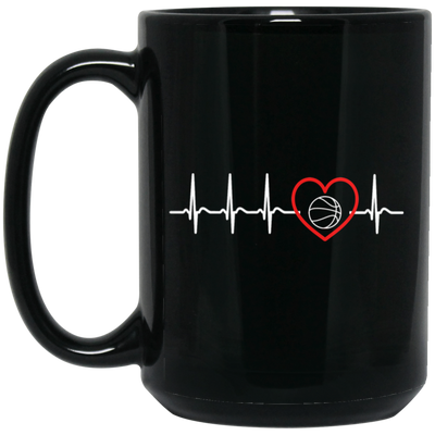 Basketball Lover, Basketball And Heartbeat, My Heart Ball, Really Love Basketball Black Mug