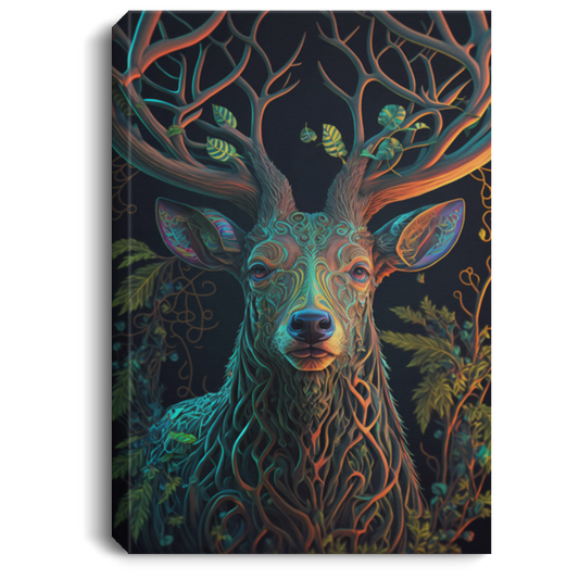 A Beautiful Deer Spirit Of The Forest, Beautiful Reindeer With Trees Canvas