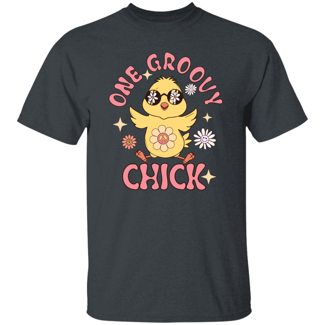 Easter Gift, Chick Love Gift, Chicken Lover, One Groovy Chick Gift, Retro Style Unisex T-Shirt