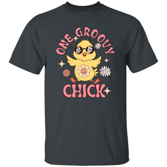 Easter Gift, Chick Love Gift, Chicken Lover, One Groovy Chick Gift, Retro Style Unisex T-Shirt