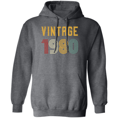 Vintage 1980 Birthday, Retro 1980 Birthday Gift, Born In 1980 Pullover Hoodie