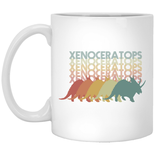 Retro Xenoceratops Silhouettes, Vintage Dinosaurs