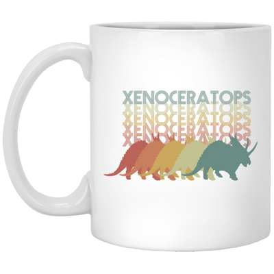 Retro Xenoceratops Silhouettes, Vintage Dinosaurs