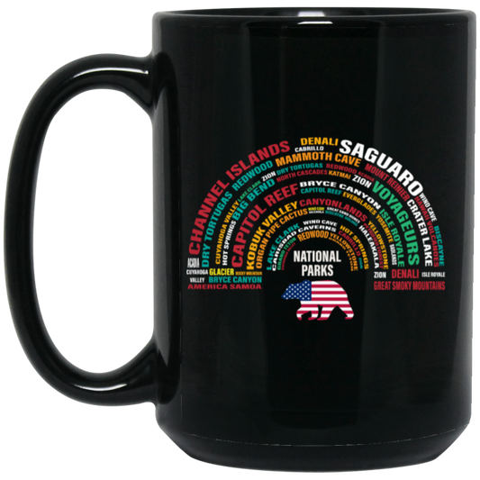 US Gift, Love National Parks, Denali National Park, Love Denali Parks Black Mug