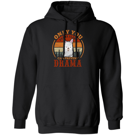 Retro Only You Drama Llama Can Prevent Drama Pullover Hoodie