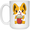 Boba Corgi Cute Dog Drink Milk Tea, Corgi Cute Dog