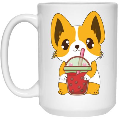 Boba Corgi Cute Dog Drink Milk Tea, Corgi Cute Dog