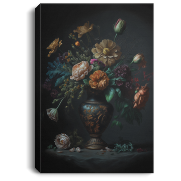 Vintage Flowers Painted, Fresh Flowers In A Clay Vase, Free And Expressive Oil Painting