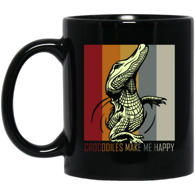 Green Crocodile Vintage Alligator Wildlife Animal Black Mug