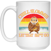 Funny Sloth, Sloth Buddha, Zen Meditation, Retro Chill Slommie Gift, Best Sloth White Mug