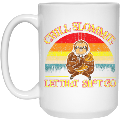 Funny Sloth, Sloth Buddha, Zen Meditation, Retro Chill Slommie Gift, Best Sloth White Mug