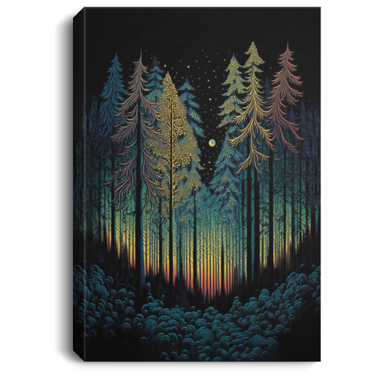 The Loneliness Forest, Northern Lights, Light Forest Canvas